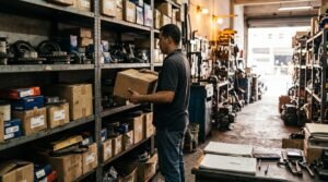 Estantería de repuestos del mercado de autopartes en venezuela Canidra en almacén